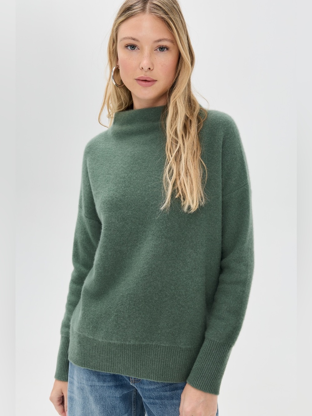 Vince Plush Cashmere Funnel-Neck Sweater size L